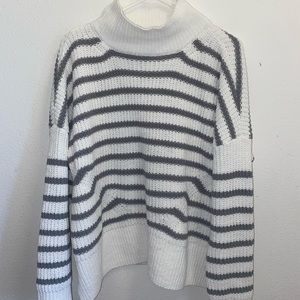 Striped turtleneck sweater